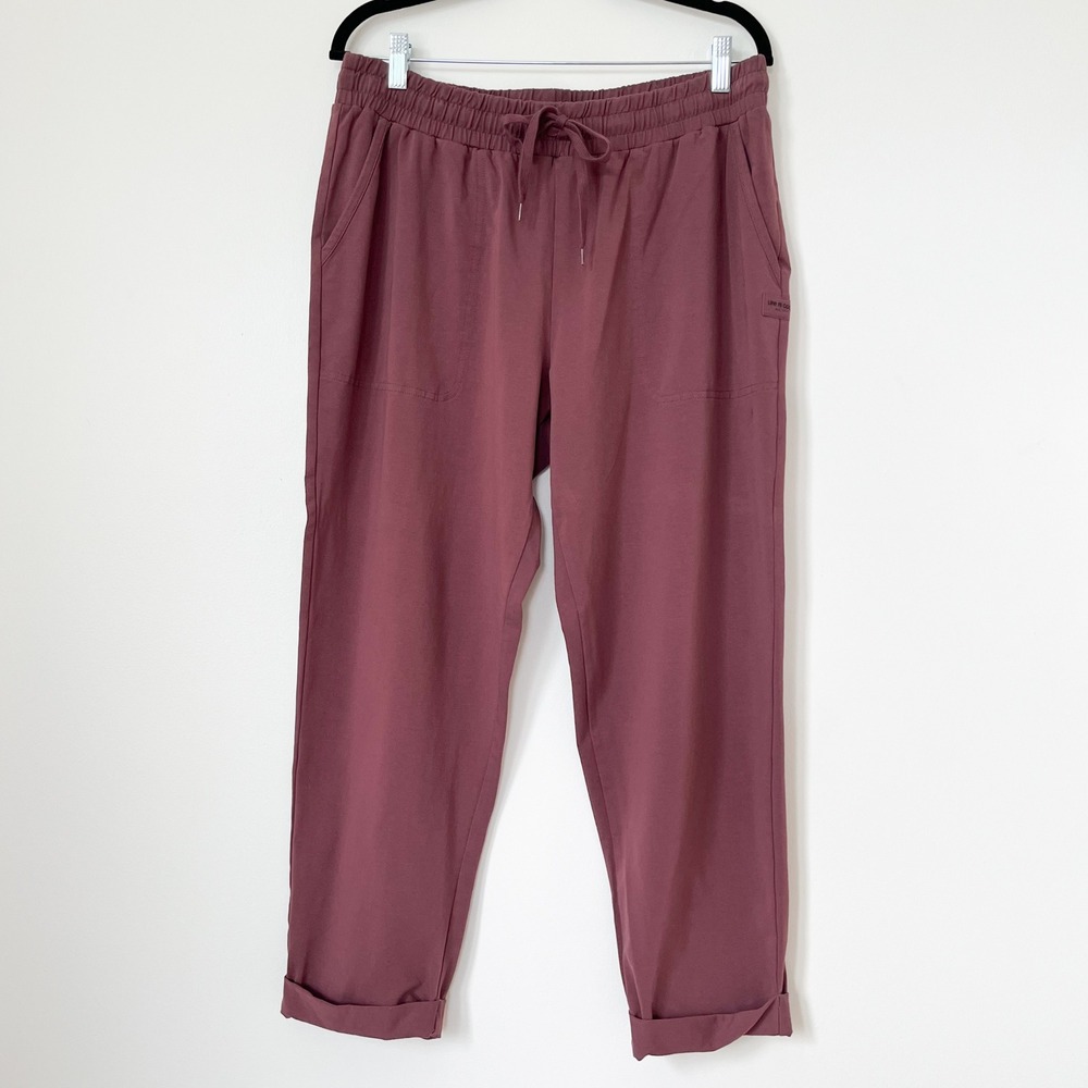 Life Is Good Crusher Flex Pull On Drawstring Pant Burgundy Womens Large